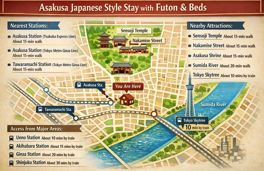 Asakusa Japanese Style Stay With Futon & Beds-1